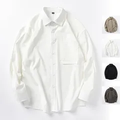 メンズ カジュアルシャツ シャツ 長袖シャツ 長袖 白シャツ ビジネス 無地 トップス おしゃれ 秋服 秋物