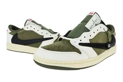 ナイキ NIKE ×TRAVIS SCOTT トラヴィス スコット AIR JORDAN 1 LOW OG SP REVERSE OLIVE エア ジョーダン 1 ロー リバース オリーブ DM7866-200 27 カーキ ホワイト☆AA★▲■251206