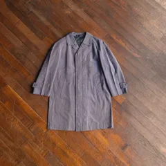 00s “men’s Sobien ORIGINAL Tokyo” Silk Mixed Chambray Balmacaan Coat / Mode Classic Style Japan Made Polyester Silk L相当のサムネイル