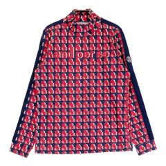 サイズ：M AND PER SE アンパスィ 2023年モデル ハイネック長袖 Tシャツ 総柄 ネイビー系 [240101582411] ゴルフウェア レディース ストスト