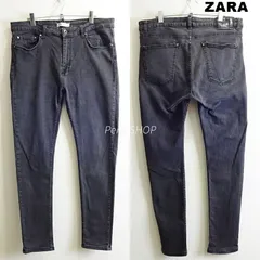 ZARA MAN　ハイライズスキニーデニム　W90cm　強 ストレッチ　ブラック　メンズ　Sz.36　ザラ