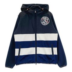 サイズ：M AND PER SE アンパスィ  裏起毛 ジップパーカー ジャケット ボーダー柄 ネイビー系 [240101582428] ゴルフウェア レディース ストスト