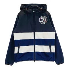 サイズ：M AND PER SE アンパスィ  裏起毛 ジップパーカー ジャケット ボーダー柄 ネイビー系 [240101582428] ゴルフウェア レディース ストスト