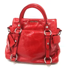 【三重本店】 中古 Miu Miu | ミュウ ミュウ ショルダーバッグ ヴィッテロルクス 2wayバッグ RT0438 レッド 【122】