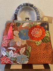 ハンドメイド　帯リメイク　がま口バッグ　琳派への誘い ハンドメイド帯リメイクがま口バッグ 琳派への誘い - メルカリ