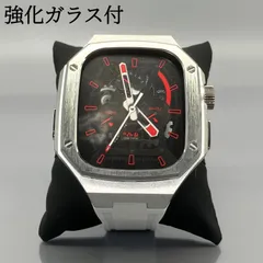 GimelZayin ホワイト シルバー★アップルウォッチ ラバーベルト カバー　ステンレス アルミニウム ケース 49mm ウルトラ　ultra ultra2 ultra3 メンズ レディース Apple Watch バンド