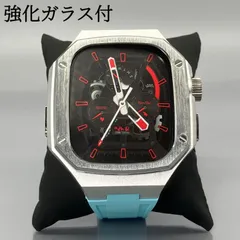GimelZayin スカイブルー シルバー★アップルウォッチ ラバーベルト カバー　ステンレス アルミニウム ケース 49mm ウルトラ　ultra ultra2 ultra3 メンズ レディース Apple Watch バンド