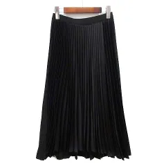 ユニクロ UNIQLO セオリー Theory プリーツ ラップ スカート ロング ブラック 黒 M 445861