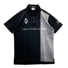 サイズ：L LE COQ GOLF ルコックゴルフ  半袖ポロシャツ ボタンダウン  ブラック系 [240101559531] ゴルフウェア メンズ ストスト