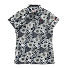 サイズ：0 MASTER BUNNY EDITION マスターバニーエディション  半袖ポロシャツ 花柄 ネイビー系 [240101559860] ゴルフウェア レディース ストスト