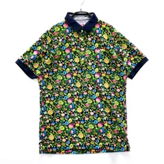 サイズ：5 MASTER BUNNY EDITION マスターバニーエディション  半袖ポロシャツ 花柄 ネイビー系 [240101560210] ゴルフウェア メンズ ストスト