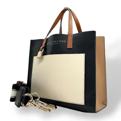 マークジェイコブス MARC JACOBS THE MINI GRIND BAG 2WAY ハンドバッグ ショルダーバッグ 黒 ブラック 白 アイボリー ベージュ レザー ゴールド金具 手提げ 斜め掛け可 ロゴ パドロック グラインド レディース S21
