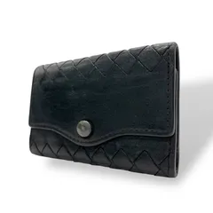 ボッテガヴェネタ BOTTEGA VENETA 三つ折り 5連 キーケース イントレチャート 黒 ブラック レザー ゴールド金具 メンズ レディース M5