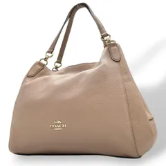 コーチ　トートバッグ　ベージュ　ワンショルダー　レザー　本革　A4収納　s8　ハンドバッグ　肩掛け可　肩かけ可　ゴールド金具　ロゴ　COACH　80268