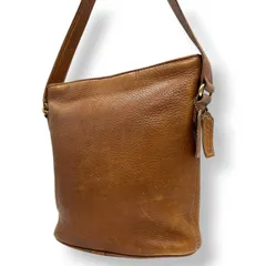 オールドコーチ ショルダーバッグ 4907 ヴィンテージ グラブタンレザー 本革 ブラウン バケツ型 斜め掛け可 レディース メンズ ユニセックス 90年代 USA製 クラシックデザイン チャーム付き レトロ COACH vintage s53