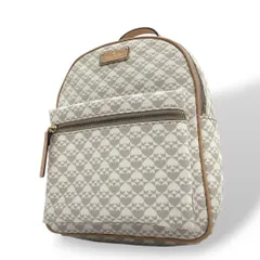 ケイトスペード バックパック 白 ホワイト モノグラム 総柄 リュック レザー 本革 PVC ゴールド金具 ロゴプレート kate spade おしゃれ 通勤 通学 大容量 軽量 人気