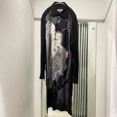 Yohji Yamamoto Pour Homme　24AW　LADY DESIGN LONG BLOUSE DEFORMED COLLAR　ロングシャツ　HO-B39-809 SIZE 3 【中目黒B09】