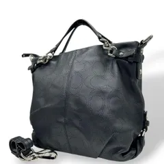 コーチ COACH ハンドバッグ ショルダーバッグ 2WAY トートバッグ 黒 ブラック オプアート パンチング チェーン A4収納 自立可 レザー 本革 シルバー金具 F16903 s18 レディース