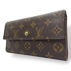 ルイ・ヴィトン LOUIS VUITTON LV モノグラム ポルトトレゾール インターナショナル M61215 長財布 茶色 ブラウン レザー 金金具 ゴールド シリアル刻印 W1