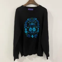 anna sui アナスイ ブラック 黒 刺繍 セーター 105