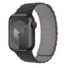 Apple Watch バンド シリコン マグネット ブラック×グレー 49mm (Ultra) 46mm (Series 11 10) 44mm 42mm  (Series 1/2/3) 45mm アップルウォッチ ベルト スポーツ