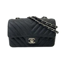 【値下げ】CHANEL シャネル マトラッセ チェーン ショルダーバッグ レディース キャビアスキン ブラック 中古