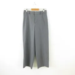 ユニクロ UNIQLO スマートワイドパンツ ロング ストレッチ グレー M *A407