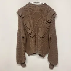 Heather あいねねコラボ フリルニット　ブラウン　ケーブルニット　フリー