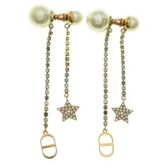 Christian Dior (クリスチャンディオール) ピアス Dior Tribales スター トライバル パール×ラインストーン ゴールド E1270TRICY_D301