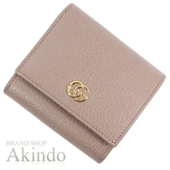 【新品】グッチ 二つ折り 財布 GG マーモント ミディアム ウォレット コンパクト レディース ベージュ 598587 レザー GUCCI 便利 ブランド 定番 人気 プレゼント ギフト 2つ折り財布