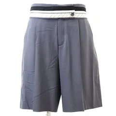 SALE【美品】Dior ディオール ハーフパンツ ハイウエスト ロゴ ボタン クロップド 1タック ワイドシルエット ショート ウール100% ボトムス ボタン付属 メンズ サイズ 50 グレー 灰色 イタリア製のサムネイル
