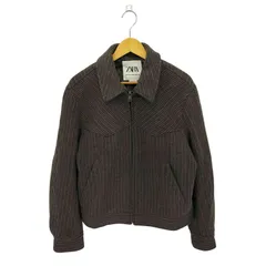 ザラ ZARA ストライプ ウール クロップド ジャケット メンズ  L
