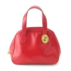 クリスチャンディオール レザー ヴィンテージ CDロゴ ハンドバッグ レッド【中古】