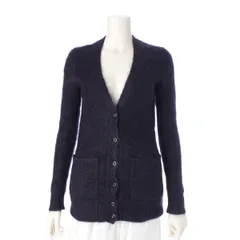 ドゥロワー シルク モヘア ラメニット カーディガン 6515-106-0125 ネイビー 1【中古】