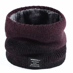 ★注目商品★[PAZOFA] ネックウォーマー メンズ レディース ネックガード 首巻き 裏起毛 ふわふわ 冬用 スキー キャンプ おしゃれ グラデーションカラー 男女兼用 24色 wine red 1