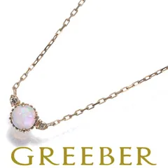 アガット ネックレス オパール ダイヤ ダイヤモンド 0.01ct K10YG #182575