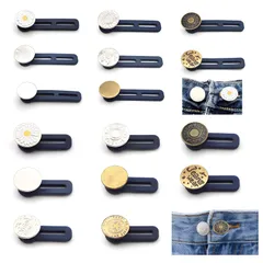 デニム ウエスト デザインランダム  調整 ウエスト調整 ボタン 取り外し可能なボタン ユニバーサルボタ ン 延長 ジーンズ スカート ズボン 取り外し可能 サイズ調 整 シリコン製 ゴールド シルバー 2タイプ 約32個セットR1266