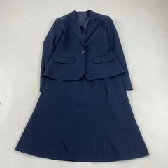 yohukunoaoyama　ビジネススーツ　青山 n-line Precious スーツセットレディース 9号 ストライプ系 佐々木希プロデュース M L相当 ネイビー