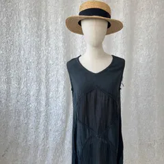 ヴィンテージ ブラック ノースリーブワンピース／古着 個性派 レトロ レディース