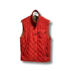 S ポロ ラルフローレン ヴィンテージ キルティング ベスト オレンジ