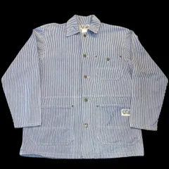 80s BIG SMITH HICKORY CHORE COAT ビッグスミス ヒッコリーチョアコート カバーオール L 古着