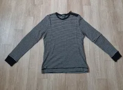 (新品)ラルフローレン レディース ブラック ボーダー柄 綿100％ 長袖Tシャツ Lサイズ