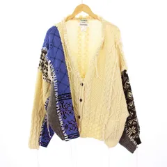 ディスカバード DISCOVERED NORDIC COLLAGE SWEATER ニットカーディガン 長袖 再構築 F ベージュ DC NS21-KN /KHのサムネイル