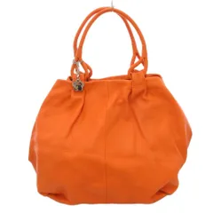 ハマノ HAMANO 濱野皮革工藝 トートバッグ ハンドバッグ レザー チャーム オレンジ /AE ■GY18