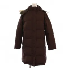 エルエルビーン L.L.BEAN ダウンコート ロング フード ジップアップ フェイクファー XS 茶 /BM