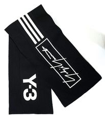 Y-3 マフラー ブラック ロゴ スリーストライプス - メルカリ