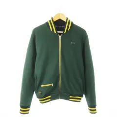 ポールスミスジーンズ Paul Smith JEANS ジャンパー ブルゾン ジップアップ リブ切替 ロゴ刺繍 裏起毛 L 緑 グリーン /CK4 ■GY44