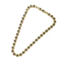 ニナリッチ NINA RICCI ヴィンテージ ネックレス アクセサリー ラインストーン 赤石 ゴールドカラー 金色 ■GY11 /MQ