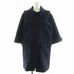 フォクシーニューヨーク FOXEY NEW YORK ステンカラーコート ストレッチ 7分袖 ミドル丈 40 紺 ネイビー 34808 /AN30のサムネイル