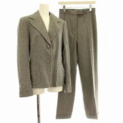マックスマーラ MAX MARA 白タグ スーツ セットアップ ストライプ パンツ ジャケット ウール アンゴラ混 42 グレー /☆G ■MT ■GY18のサムネイル